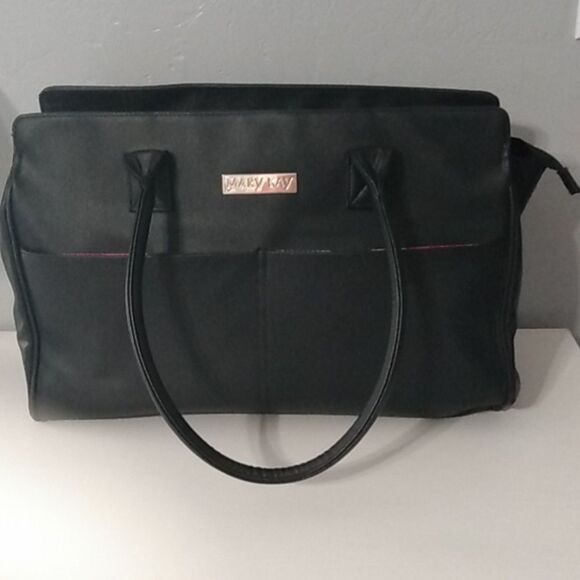 Large Mary Kay Bag/ Tote Black With Pink Floral Inside - Picture 16 of 16